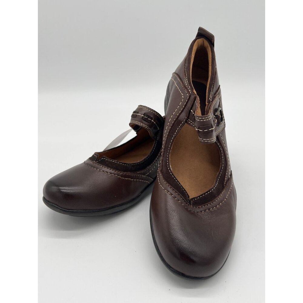 Jambu Womens All-Terra Traction Mary Jane Shoes Size 7 Brown Leather & Suede